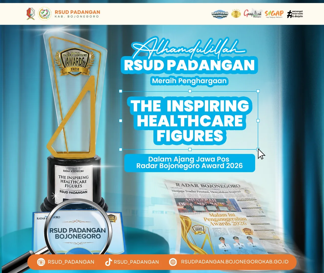 RSUD Padangan Menerima Anugerah Radar Bojonegoro Awards 2026