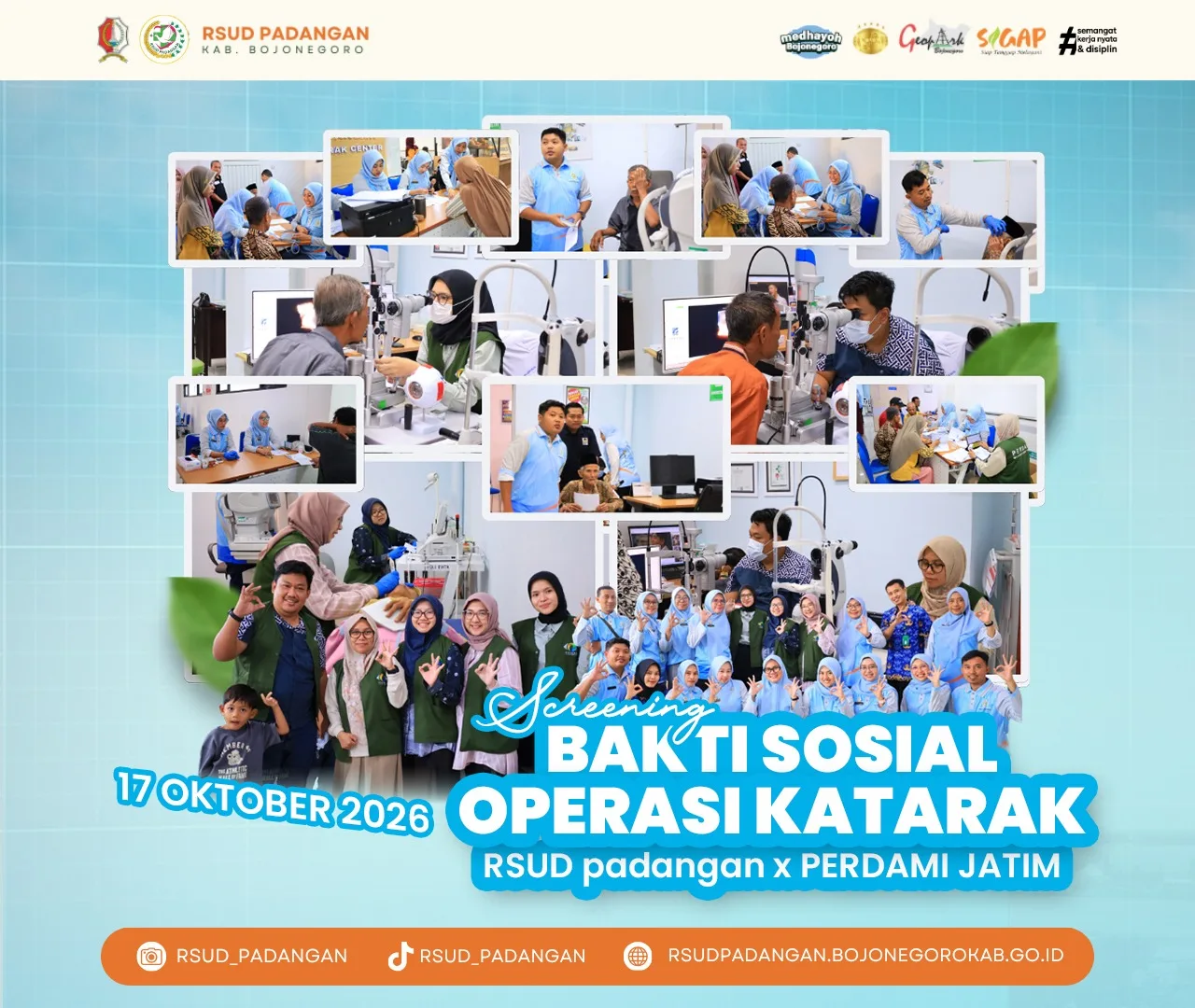SCREENING BAKTI SOSIAL OPERASI KATARAK RSUD PADANGAN X PERDAMI JAWA TIMUR