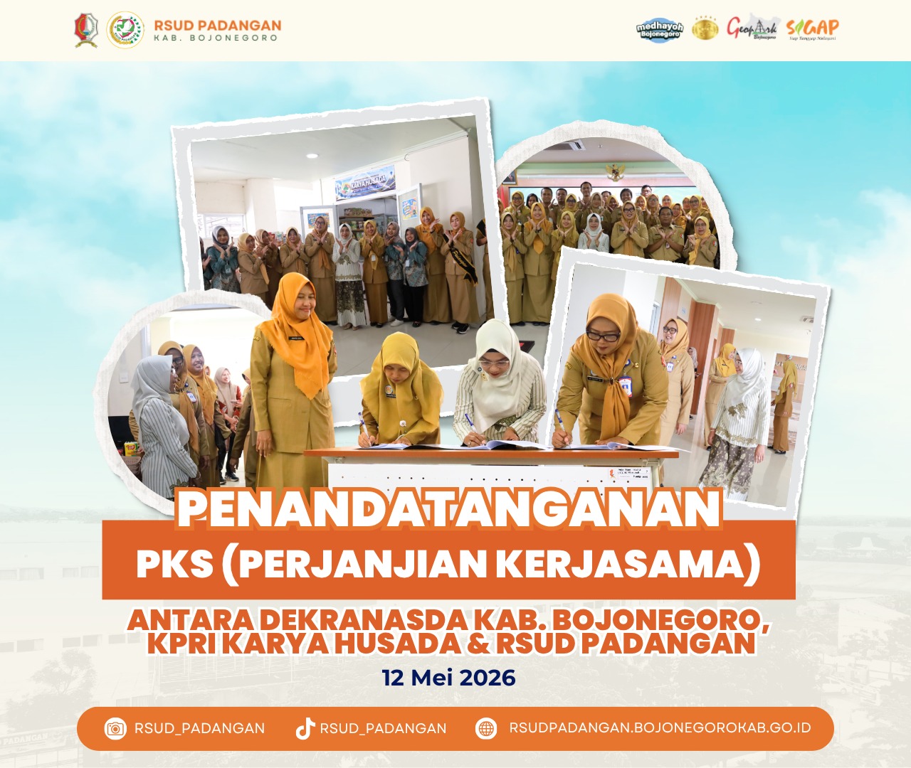 PENANDATANGANAN PKS DEKRANASDA KAB.BOJONEGORO dengan KPRI KARYA HUSADA RSUD PADANGAN